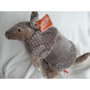 WILD REPUBLIC ARMADILLO GRAY STUFFED ANIMAL SOFT PLUSH TOY 11"  NWT TEXAS